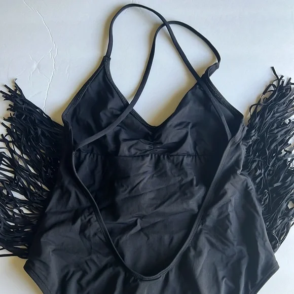 L*Space Black Fringe One Piece Swimsuit - Picture 9 of 10
